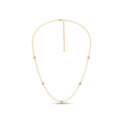 Garelle Lab Diamond Station Necklace-14K Yellow Gold