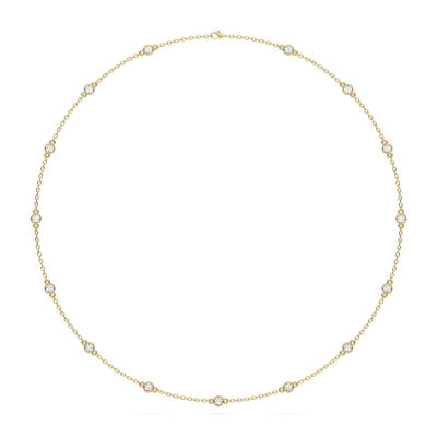 Gareluna Lab Diamond Station Necklace (2 ct. tw.)-14K Yellow Gold