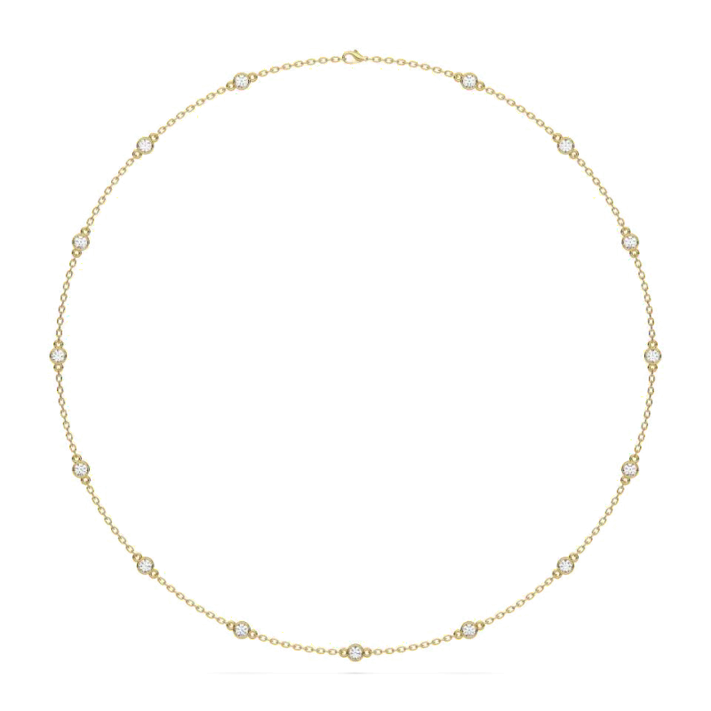 Gareluna Lab Diamond Station Necklace (2 ct. tw.)-14K Yellow Gold