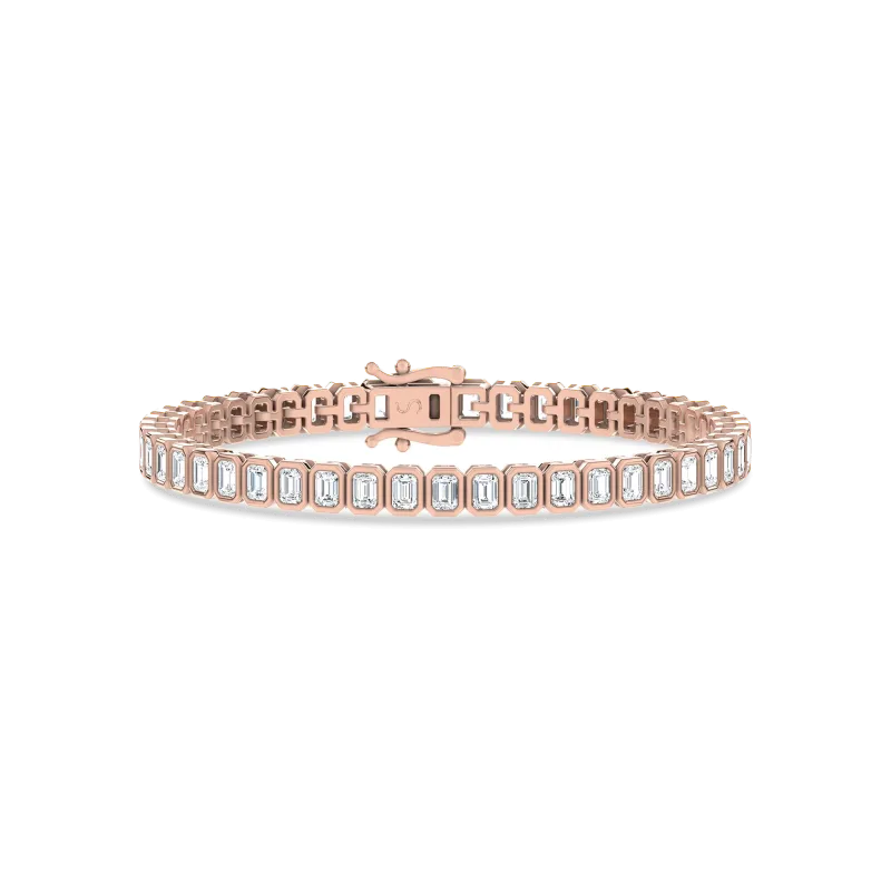 Illume Emerald Lab Diamond Bezel Tennis Bracelet by Christian Siriano-14K Rose Gold
