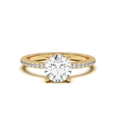 Marie Classic Hidden Halo Lab Pave Engagement Ring, Round