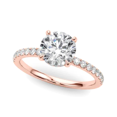 Genevieve Hidden Halo Diamond Engagement Ring, Pear