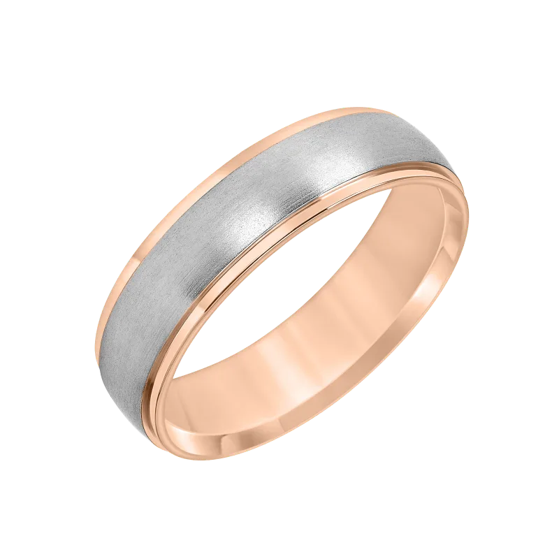 Low Dome Brushed Finish Wedding Band (6mm)