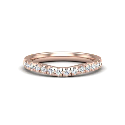 Angelina Pave Wedding Band 14K Rose Gold