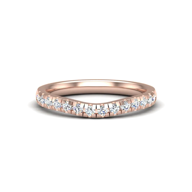 Angelina Pave Wedding Band 14K Rose Gold