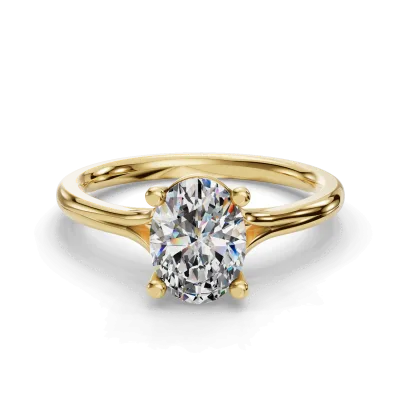 Isabella Split Shank Solitaire Engagement Ring, Oval