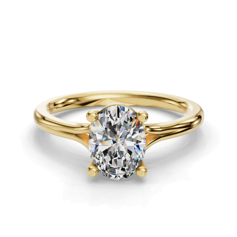 Isabella Split Shank Solitaire Engagement Ring, Oval