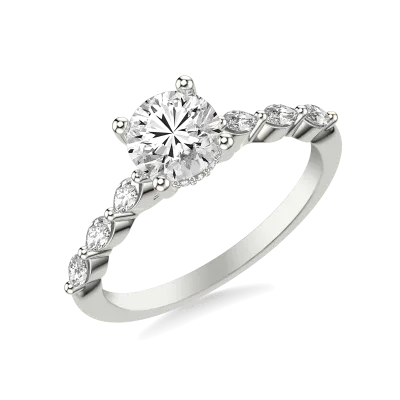 Betty Marquise Lab Diamond Engagement Ring, Round