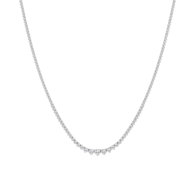 Round Lab Diamond Graduated Riviera Necklace (4 ct. tw.)-14K White Gold