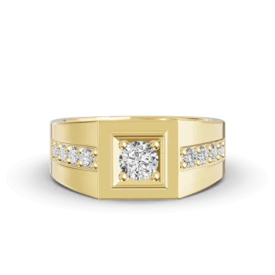 Framed Round Lab Diamond Ring (1.00 ct. tw.) 14K Yellow Gold