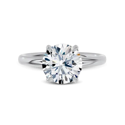 Marcelle Lab Diamond Accent Hidden Halo Engagement Ring, Round