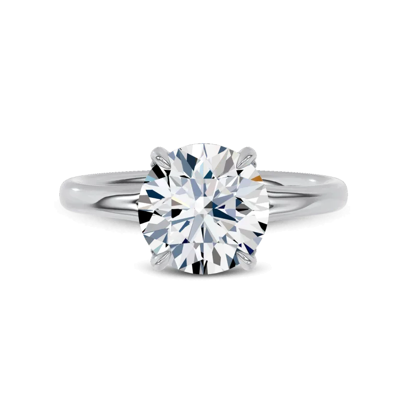 Marcelle Lab Diamond Accent Hidden Halo Engagement Ring, Round