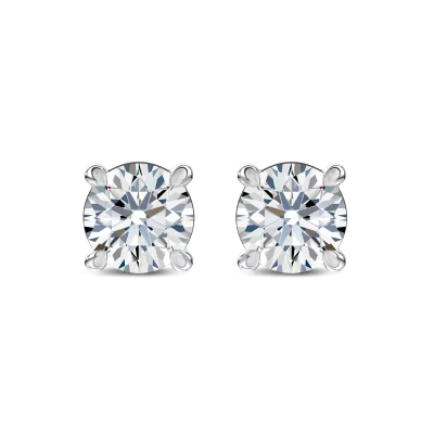 Midnight Halo Round Lab Stud Earrings (1 ct. tw.) by Christian Siriano-14K White Gold