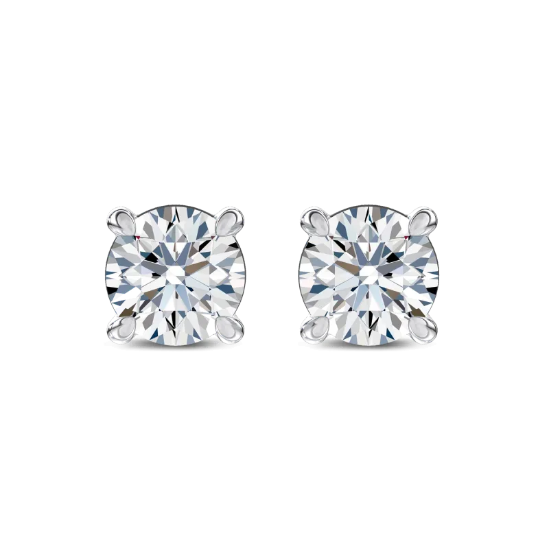 Midnight Halo Round Lab Stud Earrings (1 ct. tw.) by Christian Siriano-14K White Gold