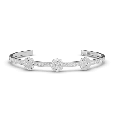 Rosina Lab Diamond Silver Bangle-Silver