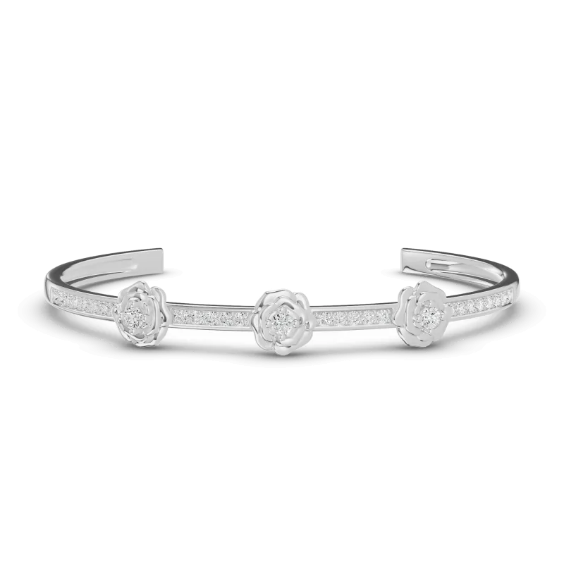 Rosina Lab Diamond Silver Bangle-Silver