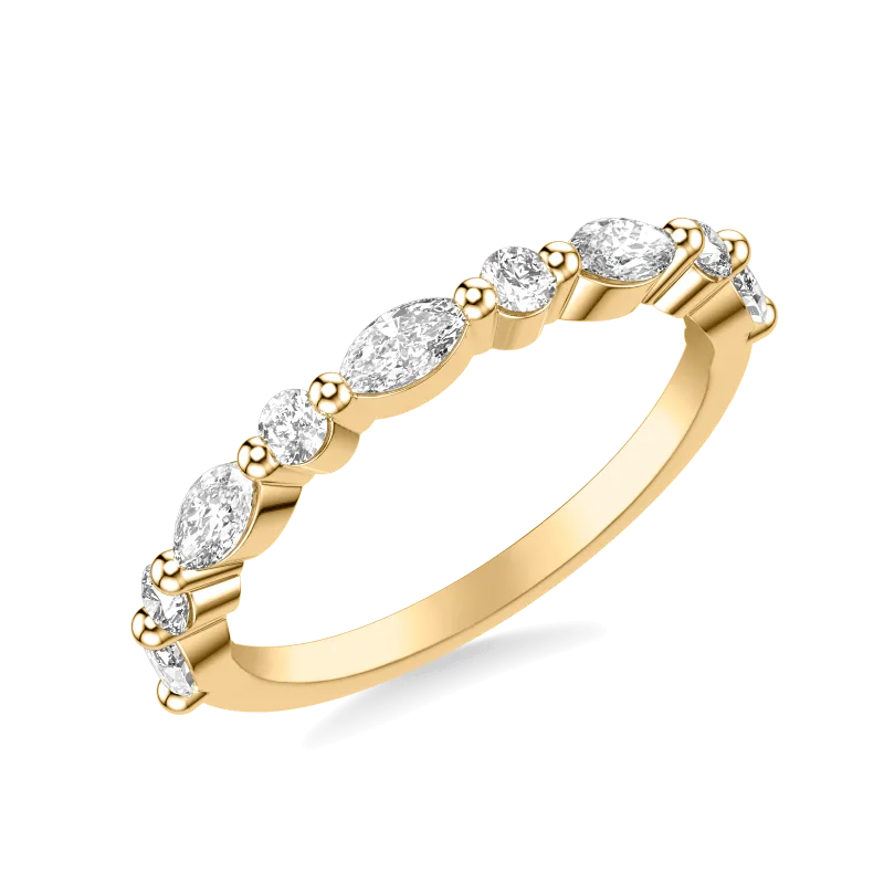 Deluxe Round and Marquise Diamond Wedding Band (3/4 ct. tw.) 14K Yellow Gold