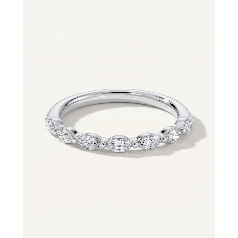 Marquise Seven-Stone Lab Diamond Wedding Band (0.50 ct. tw.) 14K White Gold