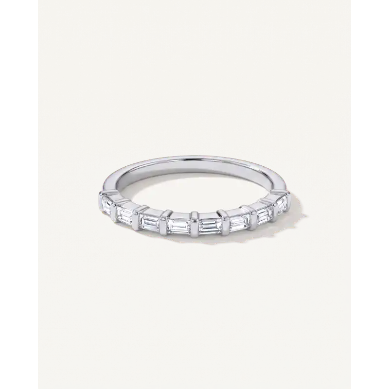 Baguette Lab Diamond Half Wedding Band (.20 ct. tw.) Platinum