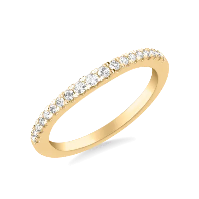 Elina Pave Contoured Wedding Band 14K Yellow Gold