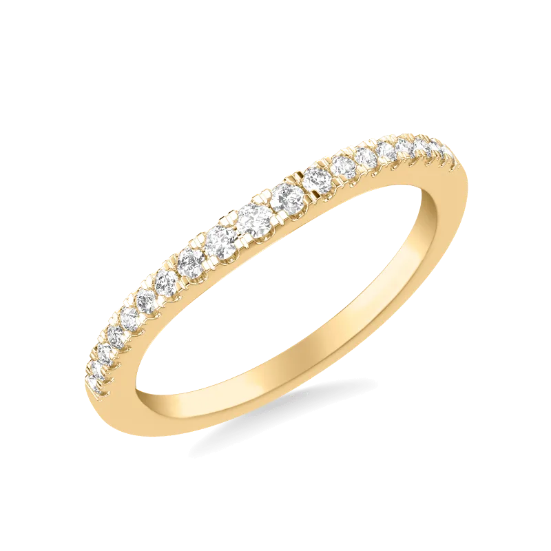 Elina Pave Contoured Wedding Band 14K Yellow Gold