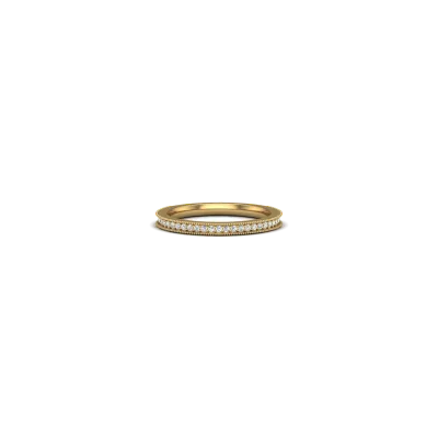 Ryleigh Milgrain Pave Wedding Band 14K Yellow Gold