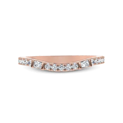 Celestine Baguette Lab Wedding Band by Christian Siriano 14K Rose Gold