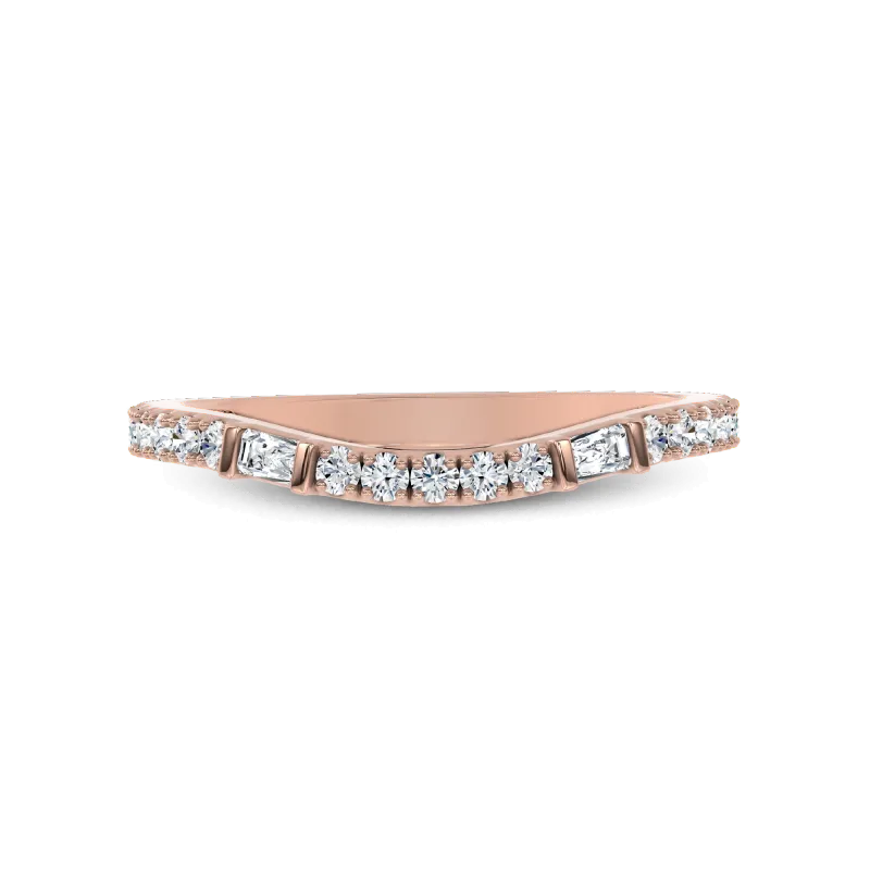 Celestine Baguette Lab Wedding Band by Christian Siriano 14K Rose Gold