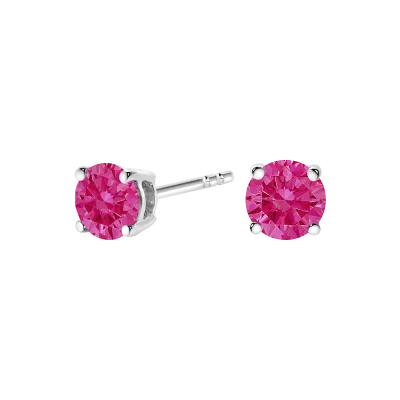 Pink Lab Diamond Stud Earrings (1/2 ct. tw.)-14K White Gold