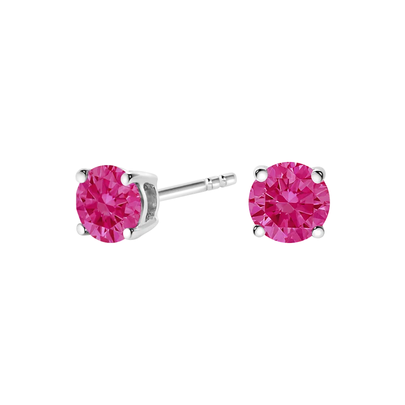 Pink Lab Diamond Stud Earrings (1/2 ct. tw.)-14K White Gold