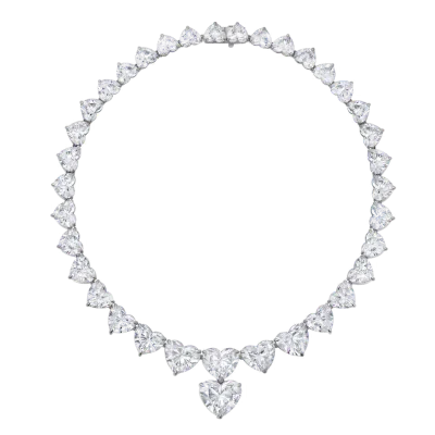 Riviera Heart Lab Diamond Masterpiece Necklace (166.56 ct. tw.)-18K White Gold