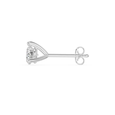 Lab Diamond Martini Stud Earrings (4mm)-14K White Gold