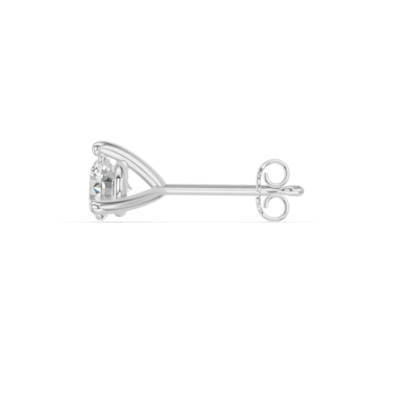 Lab Diamond Martini Stud Earrings (4mm)-14K White Gold