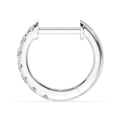 Single Lab Diamond Huggie Earring (10mm)-14K White Gold