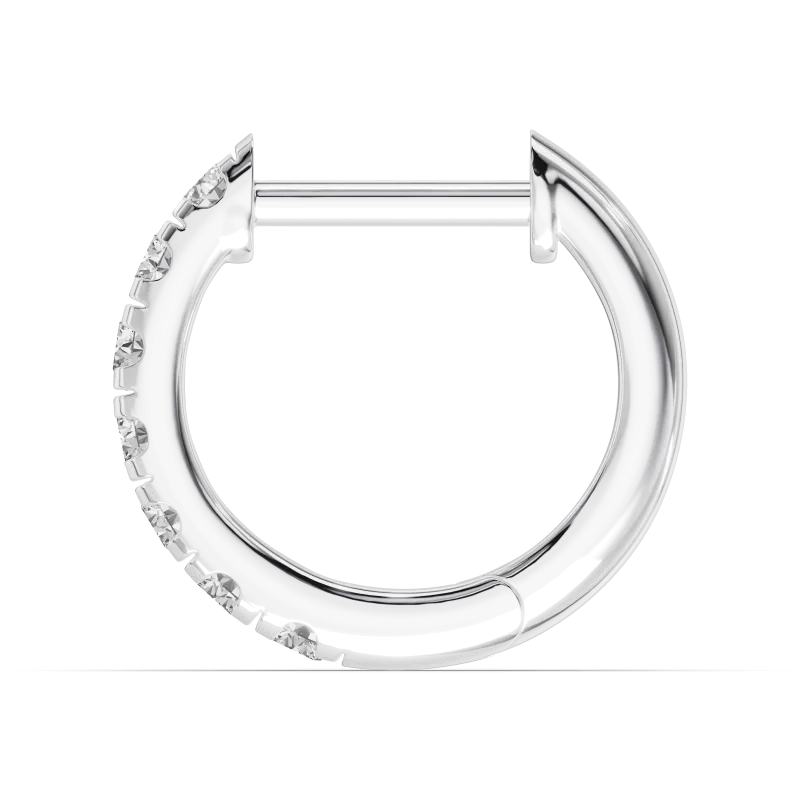 Single Lab Diamond Huggie Earring (10mm)-14K White Gold