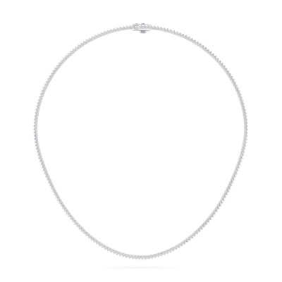 Lab Diamond Silver Tennis Necklace (5.00 ct. tw.)-Silver