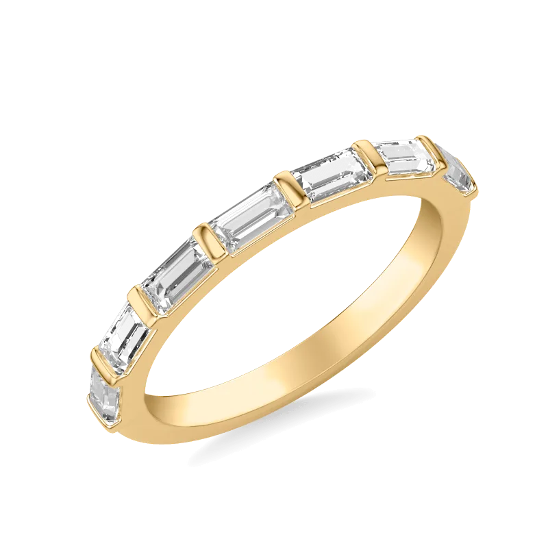 Charlene Baguette Lab Wedding Band 14K Yellow Gold