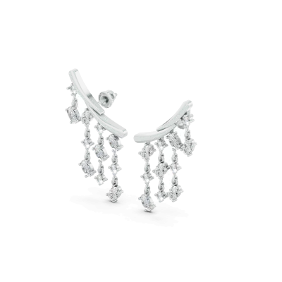 Raindrop Oval Lab Diamond Earrings (3.00 ct.)-14K White Gold
