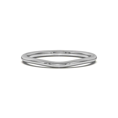 Ally Curved Wedding Band (1.4mm) 14K White Gold