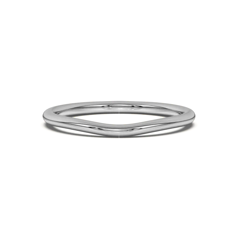 Ally Curved Wedding Band (1.4mm) 14K White Gold