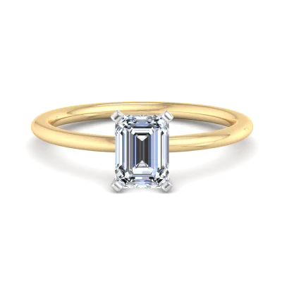 Presentation 4 Prong Solitaire Engagement Ring, Emerald