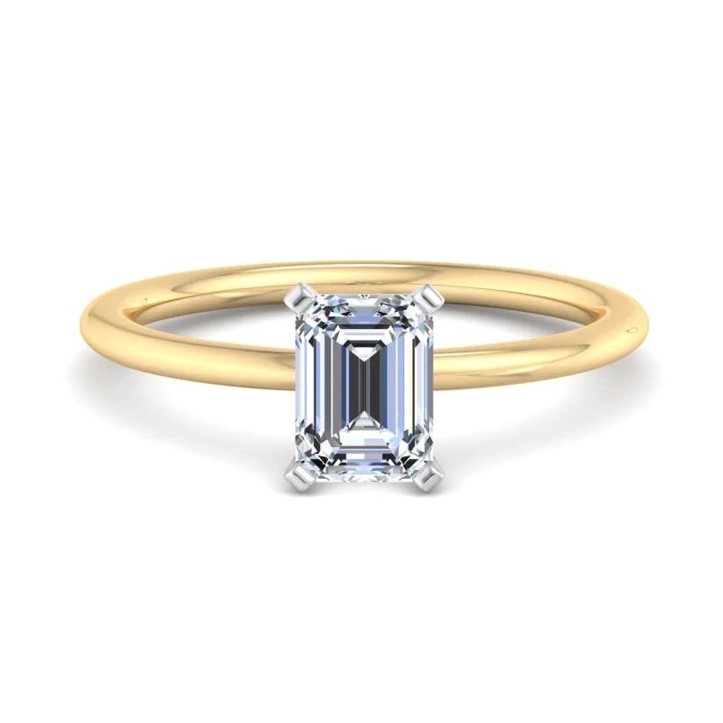 Presentation 4 Prong Solitaire Engagement Ring, Emerald