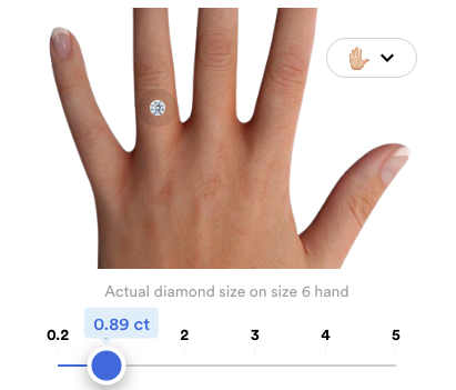 how 0.89 carat diamond ring on hand look like