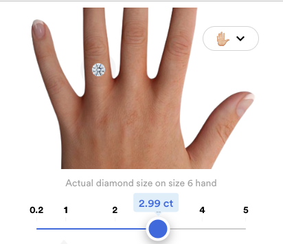 how 2.99 carat diamond ring on hand look like