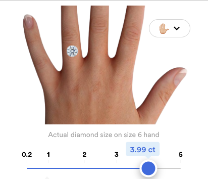 how 3.99 carat diamond ring on hand look like