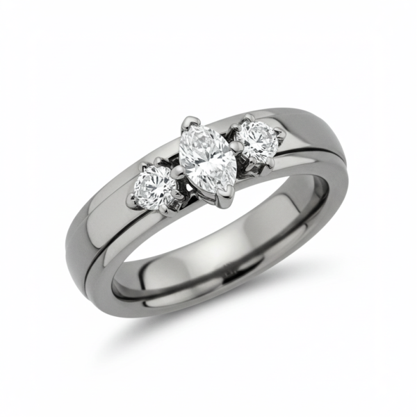 Three-Stone Rings - Tungsten