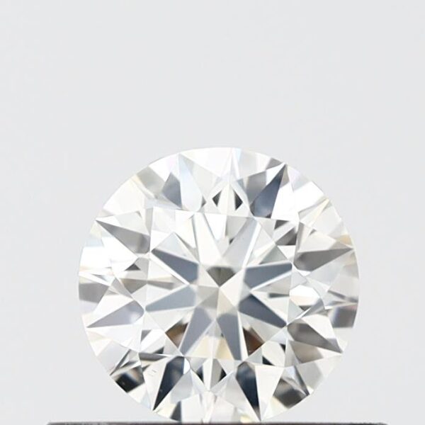 This 0.43 carat Round lab created diamond is certified by IGI as I color VS1 clarity and Rare Carat Ideal cut. It can be purchased as a loose diamond or set in a ring.