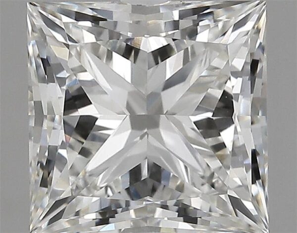 This 3.81 carat Princess lab created diamond is certified by GIA as H color VS2 clarity and Rare Carat Ideal cut. It can be purchased as a loose diamond or set in a ring.