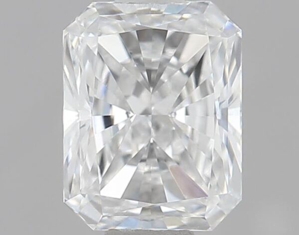 This 0.81 carat Radiant lab created diamond is certified by IGI as E color VS2 clarity and Rare Carat Ideal cut. It can be purchased as a loose diamond or set in a ring.