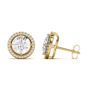 brilliant halo, these earrings showcase diamonds that dazzle with every turn